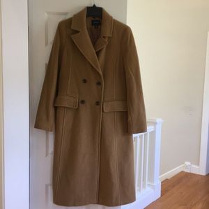 Lands’ End Tan Long Dress Coat. Worn once!
